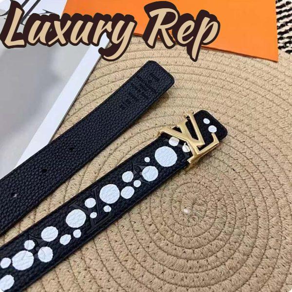Replica Louis Vuitton Unisex LV x YK LV Initiales 30 MM Reversible Infinity Dots Belt Black Leather 9
