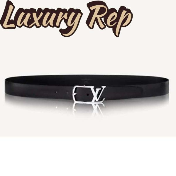 Replica Louis Vuitton Unisex Neogram 30 mm Belt Anagramme Bombé Strap-Black