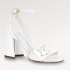 Replica Louis Vuitton LV Women Shake Sandal White Patent Calf Leather 9.5 Cm Heel