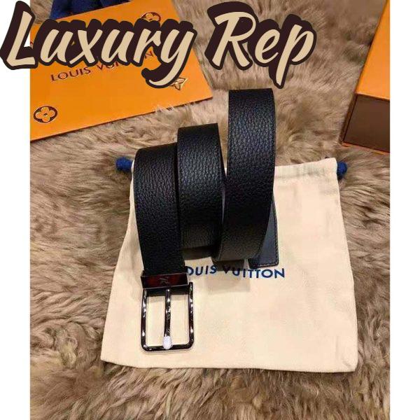 Replica Louis Vuitton Unisex Pont Neuf 35 mm Belt Taiga Calf Leather-Black 4