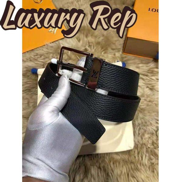 Replica Louis Vuitton Unisex Pont Neuf 35 mm Belt Taiga Calf Leather-Black 7