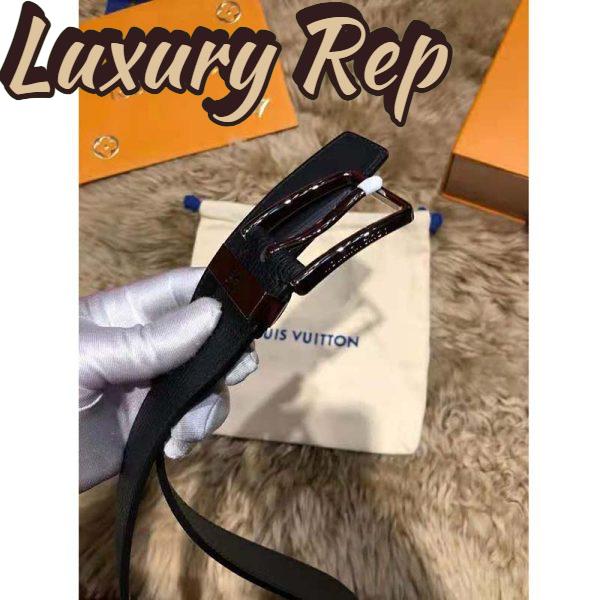 Replica Louis Vuitton Unisex Pont Neuf 35 mm Belt Taiga Calf Leather-Black 8