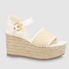 Replica Louis Vuitton LV Women Starboard Wedge Sandal Natural Damier Azur Canvas Calf Leather 11