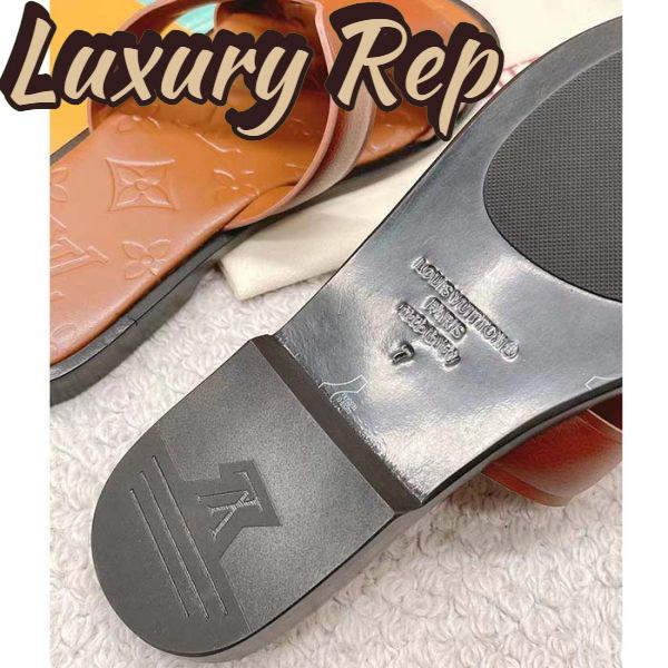 Replica Louis Vuitton LV Unisex Oasis Mule Moka Brown Grained Calf Leather Rubber Outsole 11