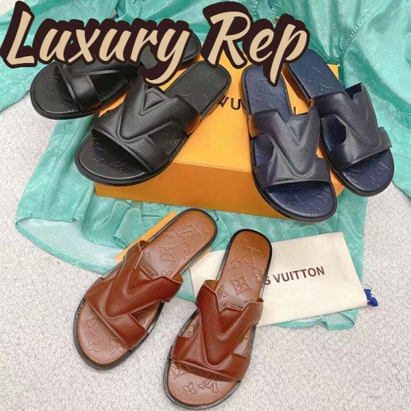 Replica Louis Vuitton LV Unisex Oasis Mule Moka Brown Grained Calf Leather Rubber Outsole 12