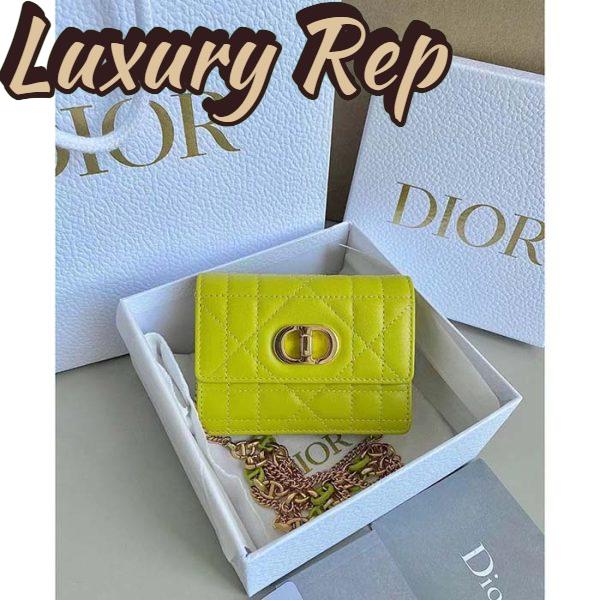 Replica Dior Women CD Miss Caro Micro Bag Lime Yellow Macrocannage Lambskin 3