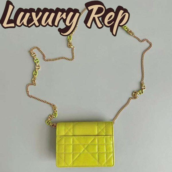 Replica Dior Women CD Miss Caro Micro Bag Lime Yellow Macrocannage Lambskin 6