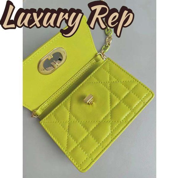 Replica Dior Women CD Miss Caro Micro Bag Lime Yellow Macrocannage Lambskin 7