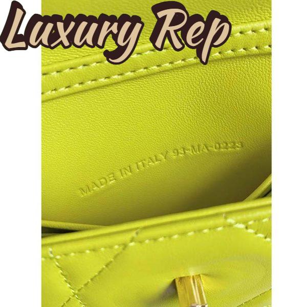 Replica Dior Women CD Miss Caro Micro Bag Lime Yellow Macrocannage Lambskin 12