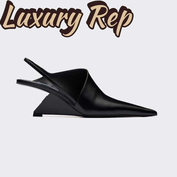 Replica Prada Women Brushed Leather Slingback Pumps in 65mm Heel Height-Black