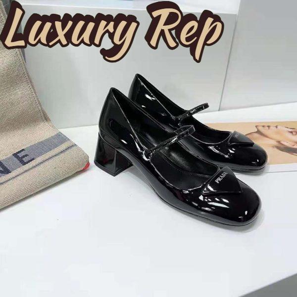 Replica Prada Women Patent Leather Pumps in 45mm Heel Height-Black 6