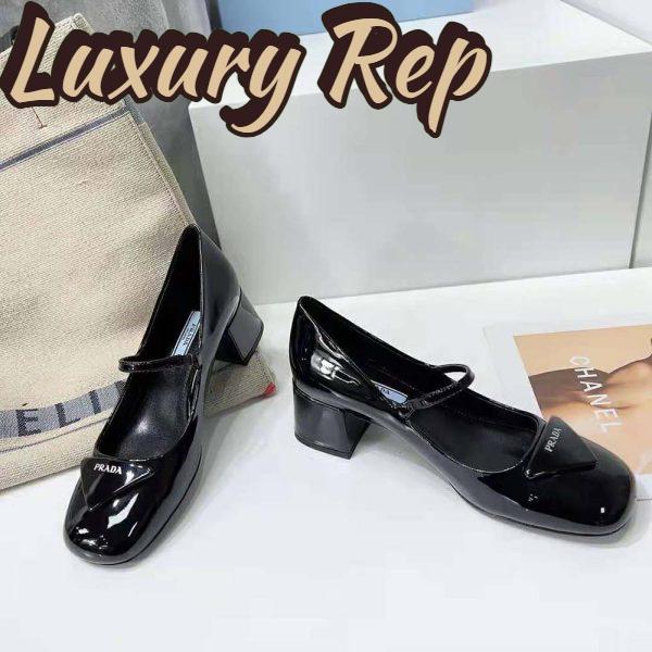 Replica Prada Women Patent Leather Pumps in 45mm Heel Height-Black 8