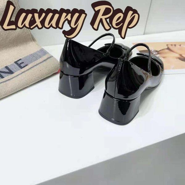 Replica Prada Women Patent Leather Pumps in 45mm Heel Height-Black 10