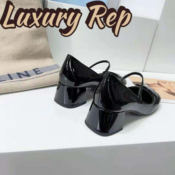 Replica Prada Women Patent Leather Pumps in 45mm Heel Height-Black 11