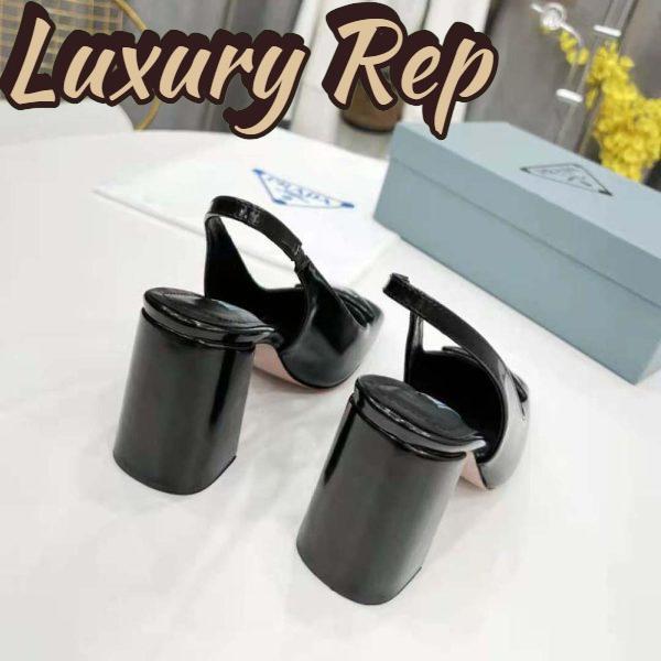 Replica Prada Women Patent Leather Sling-Back Pumps 6