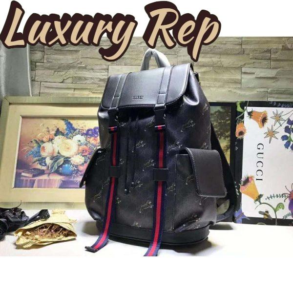 Replica Gucci GG Unisex Gucci Bestiary Backpack Tigers GG Supreme-Black 3