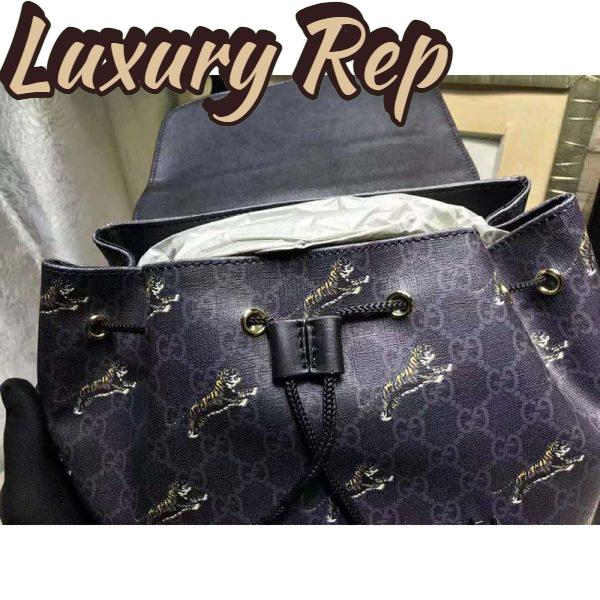 Replica Gucci GG Unisex Gucci Bestiary Backpack Tigers GG Supreme-Black 5