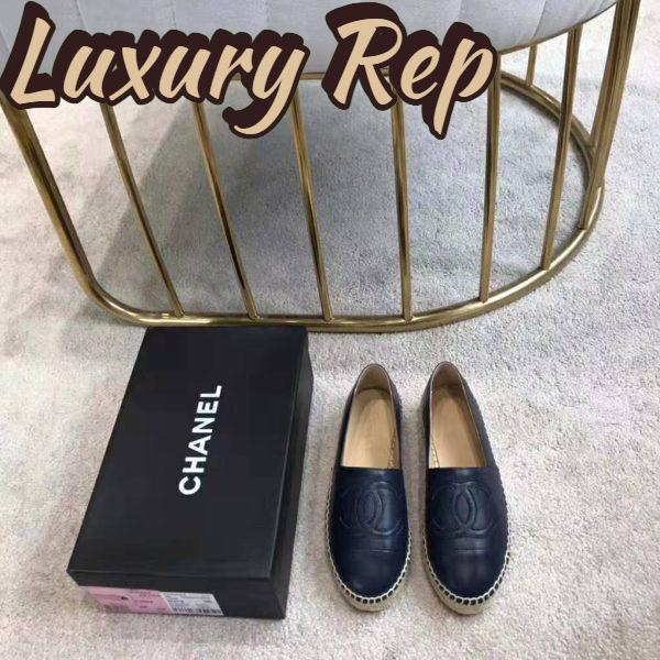 Replica Chanel Women Espadrilles in Lambskin Leather-Black 6