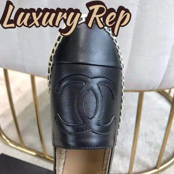 Replica Chanel Women Espadrilles in Lambskin Leather-Black 10