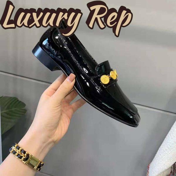 Replica Chanel Women Loafers Patent Calfskin 1.5 cm Heel-Black 6