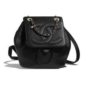 Replica Chanel Women Backpack in Lambskin Leather-Black 2