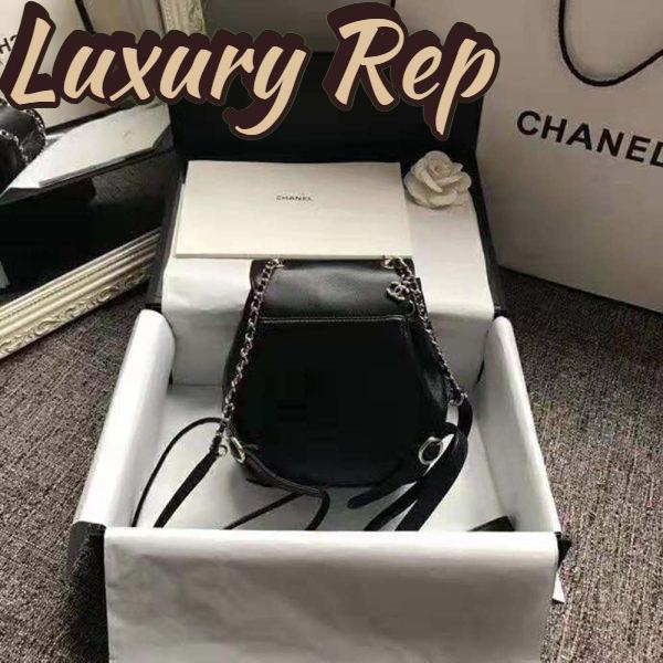 Replica Chanel Women Backpack in Lambskin Leather-Black 4
