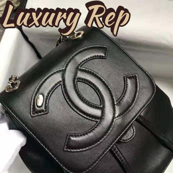 Replica Chanel Women Backpack in Lambskin Leather-Black 9