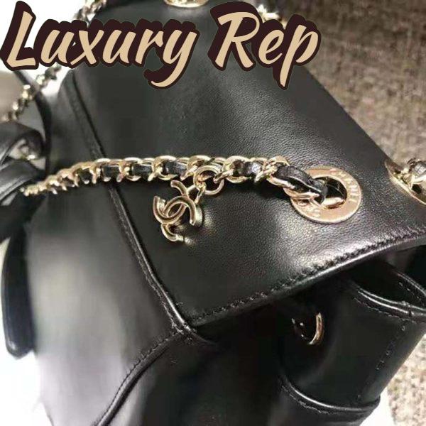 Replica Chanel Women Backpack in Lambskin Leather-Black 10