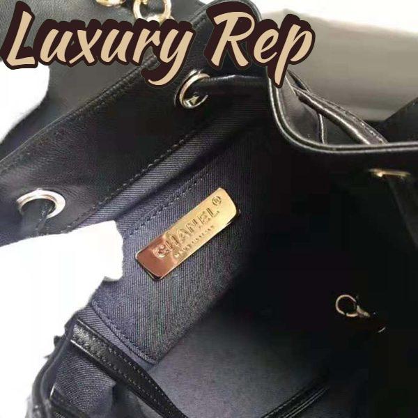 Replica Chanel Women Backpack in Lambskin Leather-Black 11