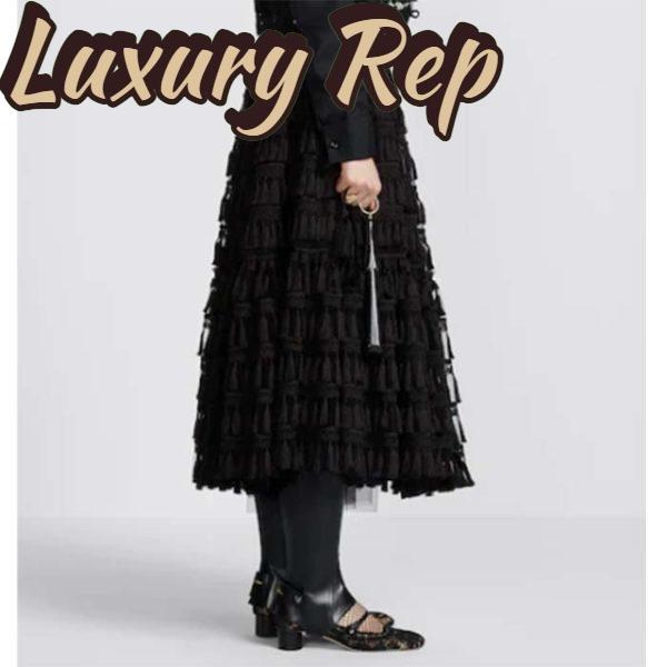 Replica Dior CD Women D-Grace Ballet Pump Black Transparent Mesh Lambskin Roses Embroidery 13