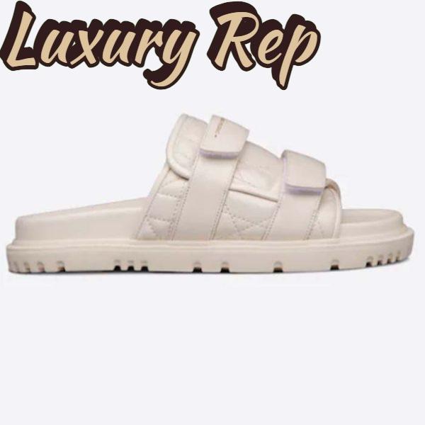 Replica Dior Unisex CD Dio(r)Evolution Slide White Quilted Cannage Calfskin