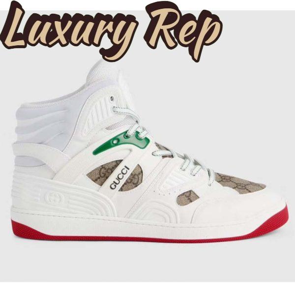 Replica Gucci Unisex GG Basket Sneaker Interlocking G Beige Ebony GG Supreme Canvas