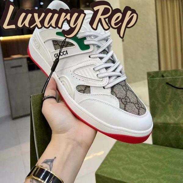 Replica Gucci Unisex GG Basket Sneaker Interlocking G Beige Ebony GG Supreme Canvas 6
