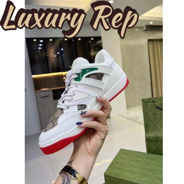 Replica Gucci Unisex GG Basket Sneaker Interlocking G Beige Ebony GG Supreme Canvas 7