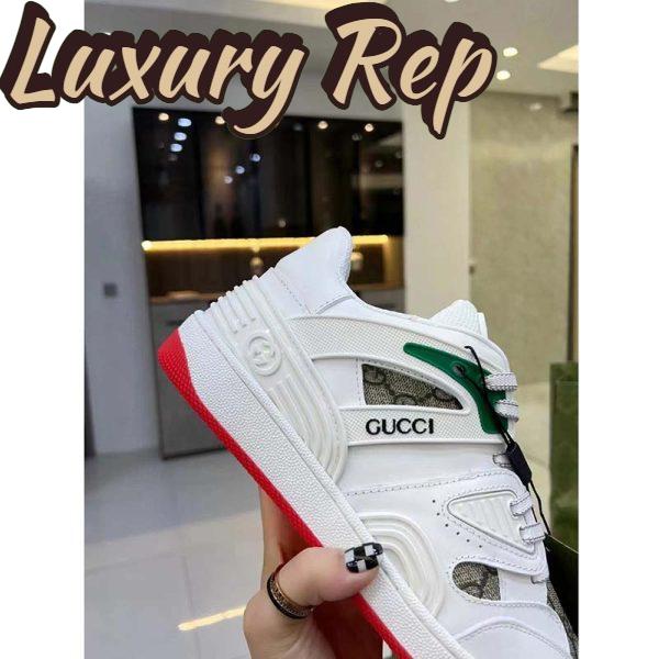 Replica Gucci Unisex GG Basket Sneaker Interlocking G Beige Ebony GG Supreme Canvas 8