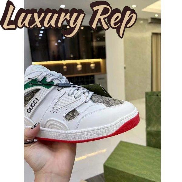 Replica Gucci Unisex GG Basket Sneaker Interlocking G Beige Ebony GG Supreme Canvas 9