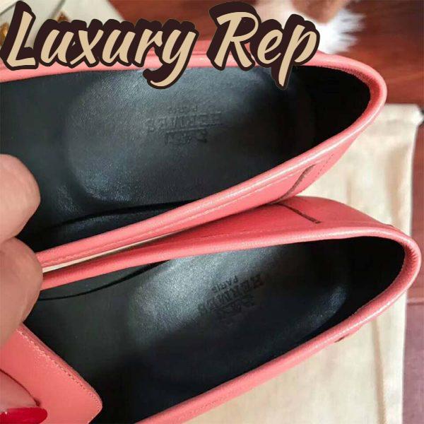 Replica Hermes Women Shoes Paris Loafer-Pink 9