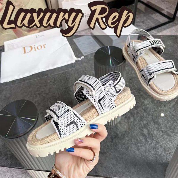 Replica Dior Unisex CD Shoes DiorAct Sandal White Black Technical Mesh Rubber 7