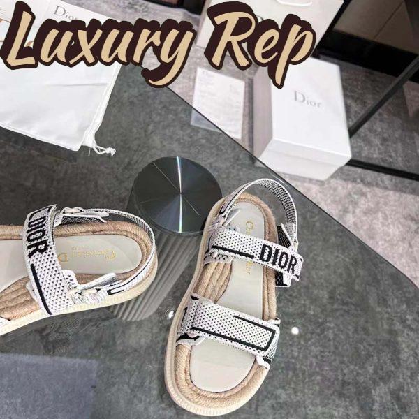Replica Dior Unisex CD Shoes DiorAct Sandal White Black Technical Mesh Rubber 8