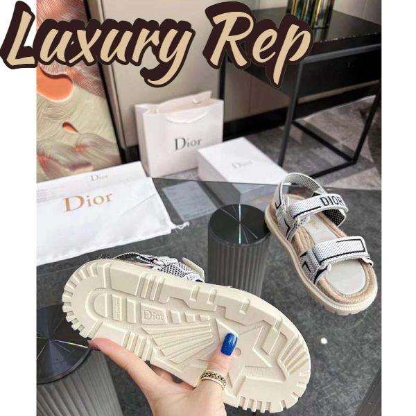 Replica Dior Unisex CD Shoes DiorAct Sandal White Black Technical Mesh Rubber 9