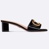 Replica Dior Women CD C’est Dior Heeled Slide Black Patent Calfskin