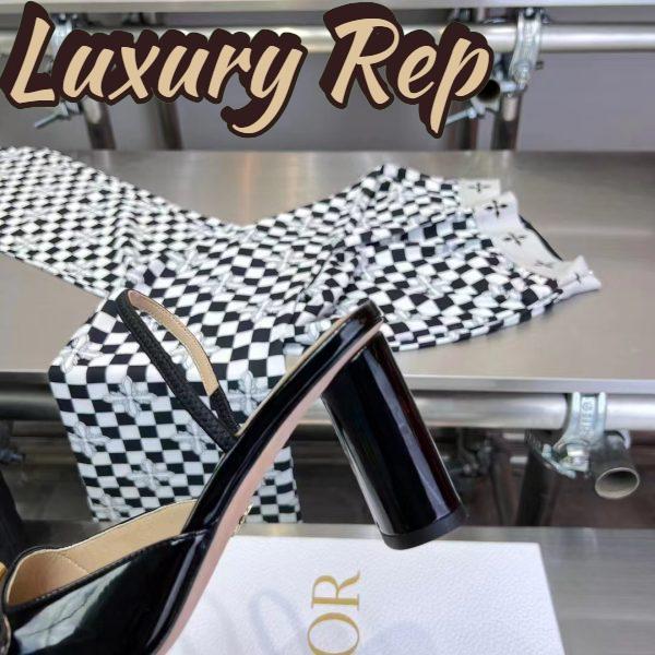 Replica Dior Women CD C’est Dior Slingback Pump Black Patent Calfskin Stretch Leather 11