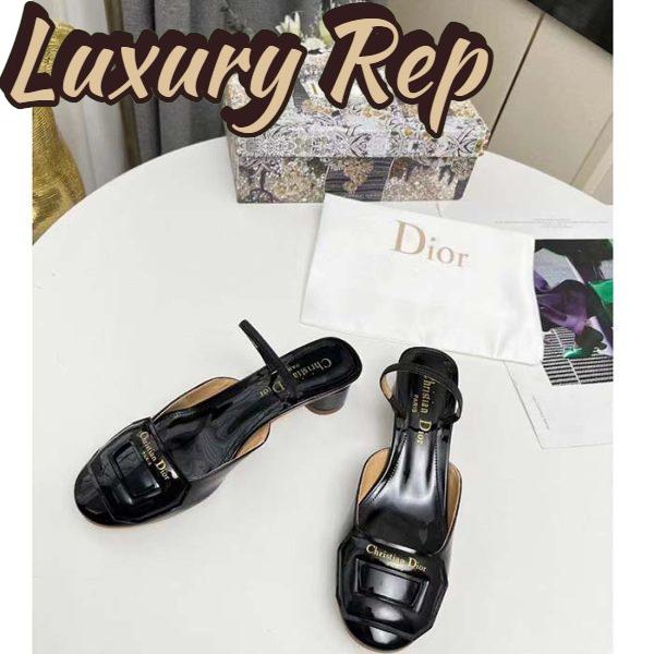 Replica Dior Women CD Day Slingback Pump Black Patent Calfskin 5