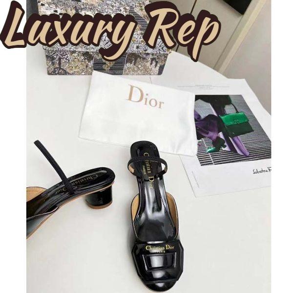 Replica Dior Women CD Day Slingback Pump Black Patent Calfskin 6