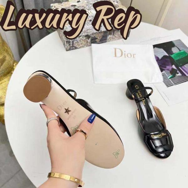 Replica Dior Women CD Day Slingback Pump Black Patent Calfskin 10