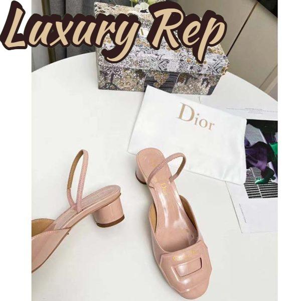Replica Dior Women CD Day Slingback Pump Nude Patent Calfskin 4