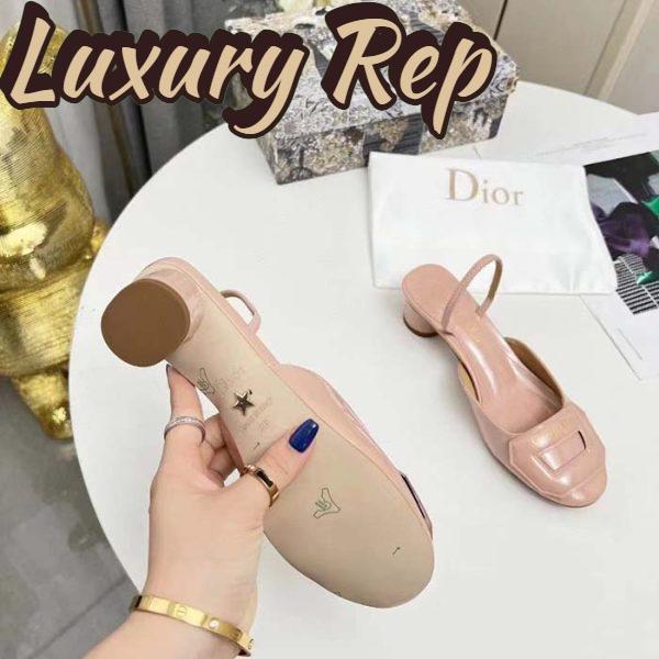 Replica Dior Women CD Day Slingback Pump Nude Patent Calfskin 8