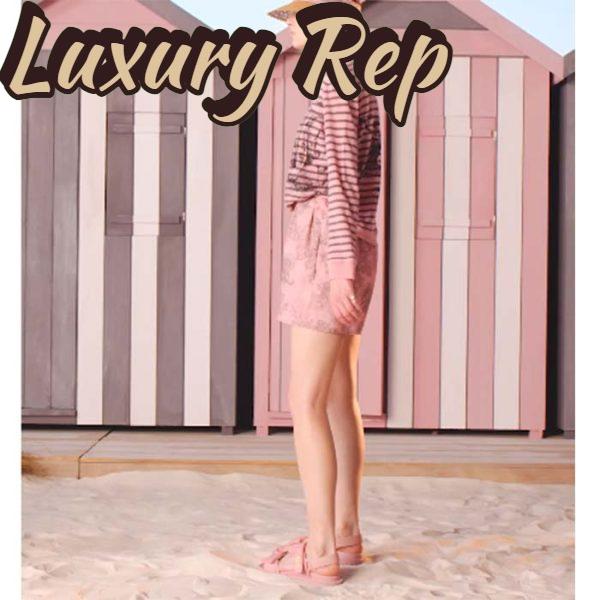Replica Dior Women CD Shoes DiorAct Sandal Pink Lambskin Gold-Finish Metal Signature 9