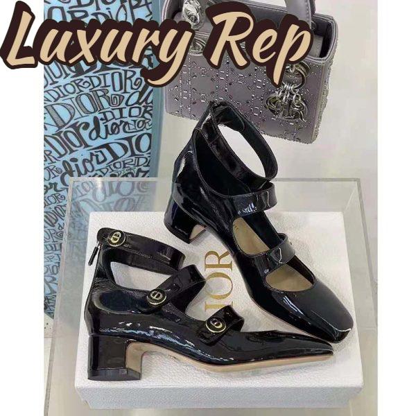 Replica Dior Women Shoes D-Doll Pump Black Shiny Laminated Calfskin 3