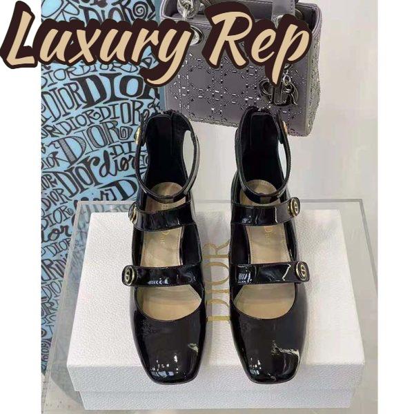 Replica Dior Women Shoes D-Doll Pump Black Shiny Laminated Calfskin 4